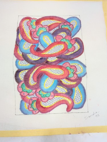 Hand painted needlepoint